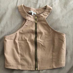 Charlotte Russe sexy sleeveless top w/ zipper -Sm